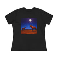 Horses In Moonlight - Relaxed Fit Women's Cotton Tee