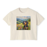 Black & Tan Coonhound Women's Oversized Boxy Tee