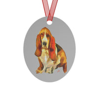 Basset Hound "Lautrec' Metal Ornaments