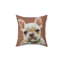 French Bulldog 'Bouvier' Spun Polyester Throw Pillow