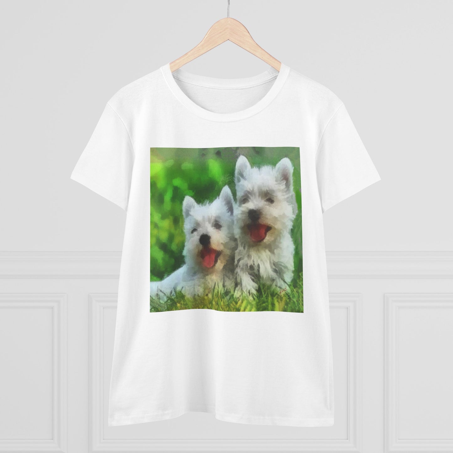 Westies - West Highland Terriers Women's Midweight Cotton Tee