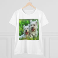 Westies - West Highland Terriers Women's Midweight Cotton Tee