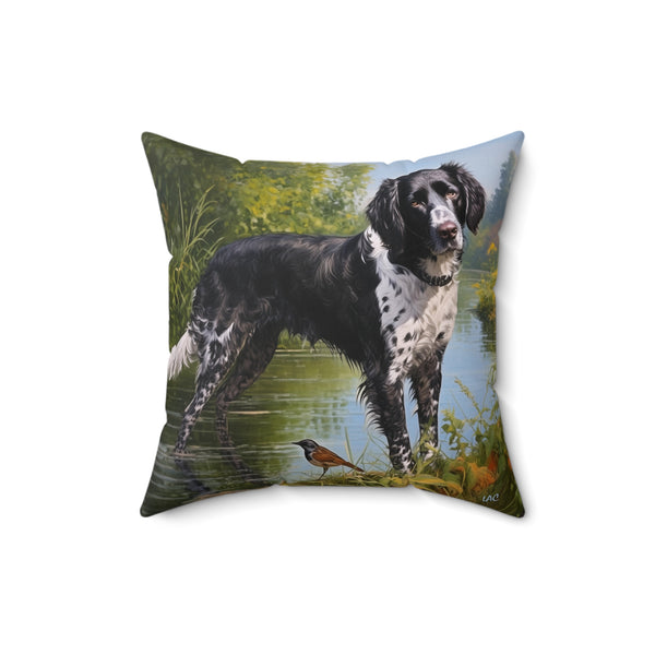 Large Munsterlander - Spun Polyester Throw Pillow