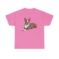 Boston Terrier - Brown & White  Unisex Heavy Cotton Tee