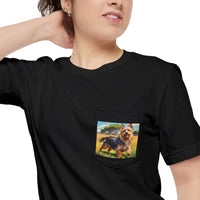 Australian Terrier Unisex Pocket T-shirt