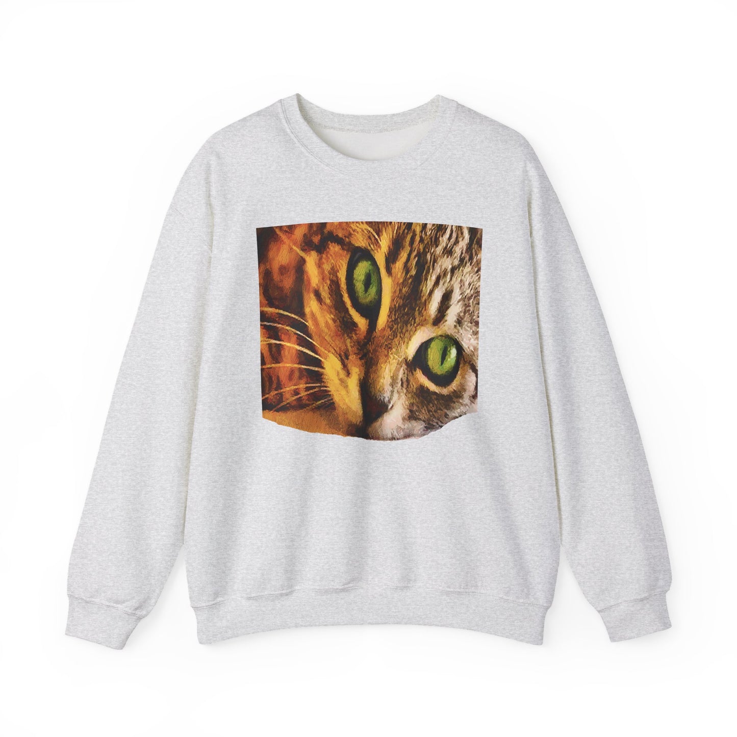Wide-Eye Cat Unisex 50/50 Crewneck Sweatshirt