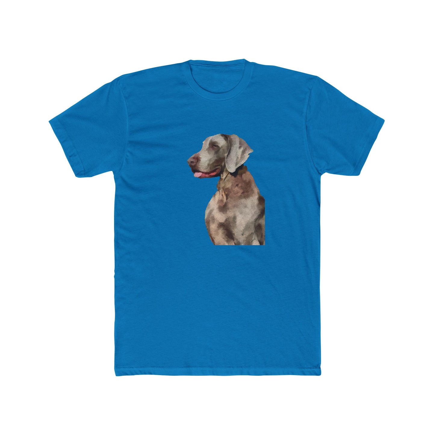 Weimaraner 'Rocky' - Men's Fitted Cotton Crew Tee