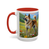 Korean Jindo  Ceramic Accent Mug, 2 sizes