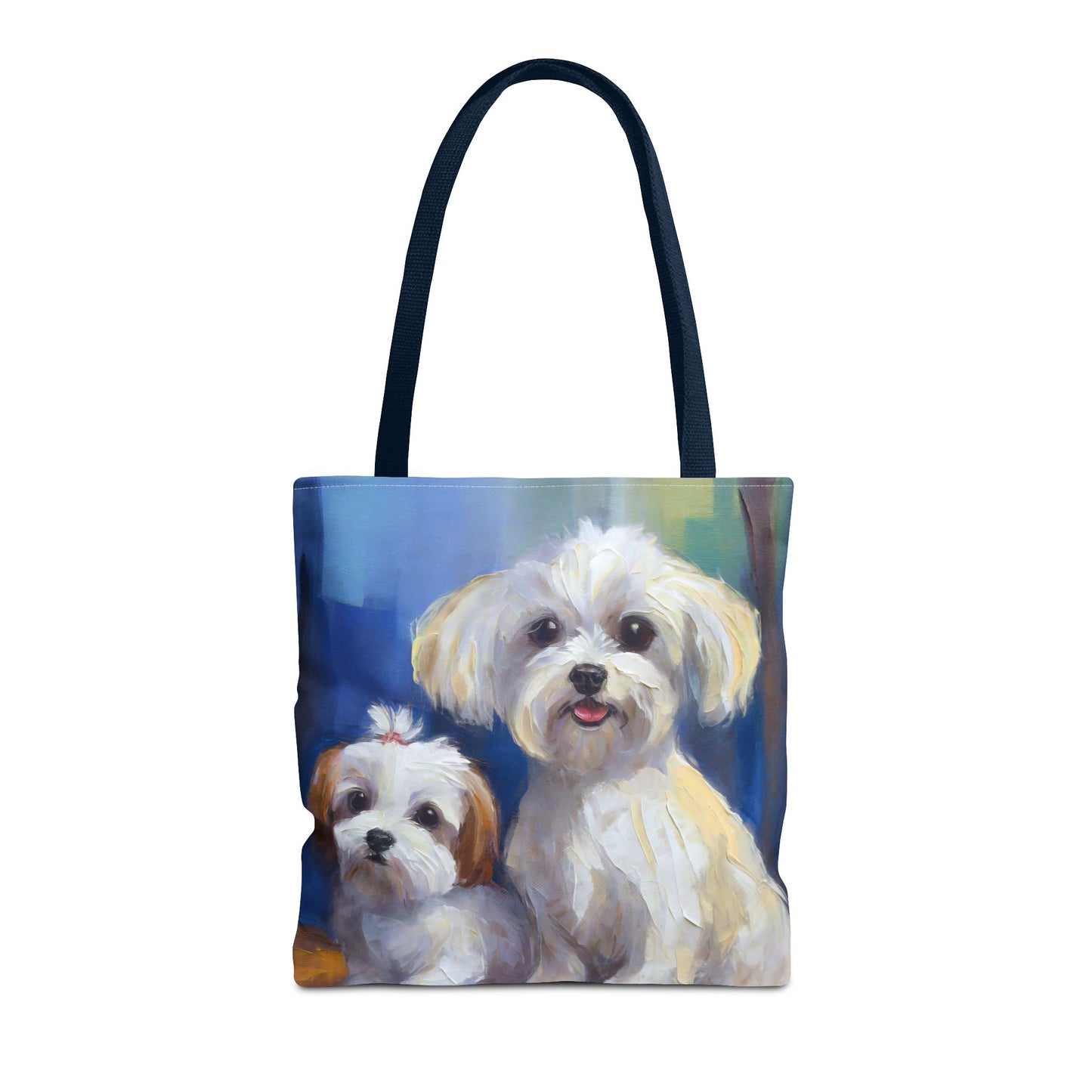Maltese Polyester Tote Bag - The Elegance of Charm