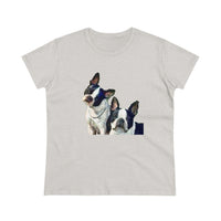 "Skipper & Dee Dee Boston Terrier Women's Midweight Cotton Tee"