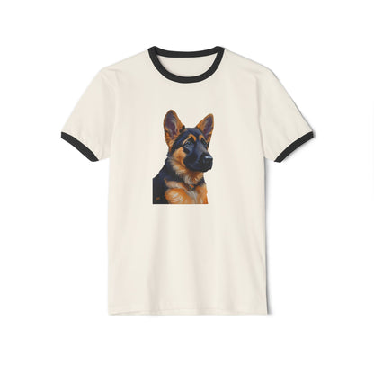 German Shepherd Puppy Classic Cotton Ringer T-Shirt