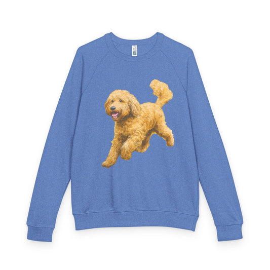 Goldendoodle Unisex French Terry Raglan Crewneck Long Sleeve