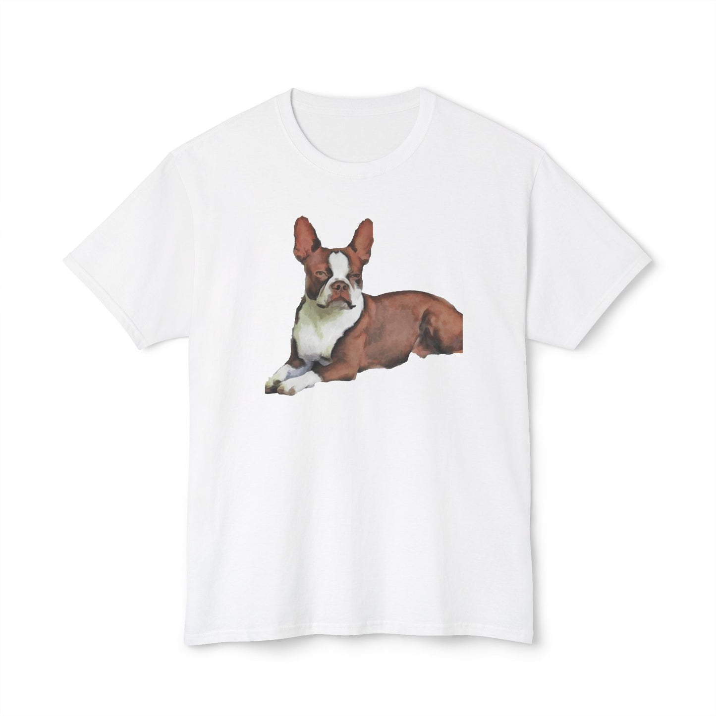 Boston Terrier Brown & White Pre-shrunk Unisex Cotton Tee