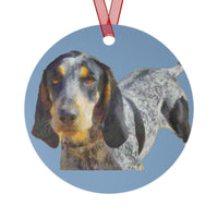 Bluetick Coonhound Christmas Tree  Metal Ornaments