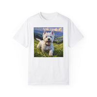 Romantic Westie Portrait Unisex Relaxed Fit Garment-Dyed T-shirt