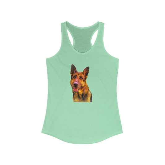 Bayli the Brilliant: Women's Racerback Tank Celebrating German Shepherds