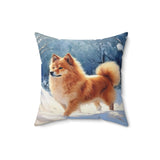 Finnish Spitz Spun Polyester Throw Pillow