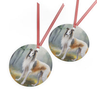 Borzoi 'Russian Wolfhoubd' Metal Ornaments