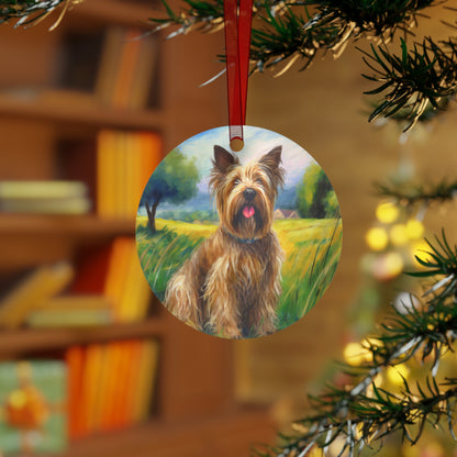 French Briard Metal Ornament