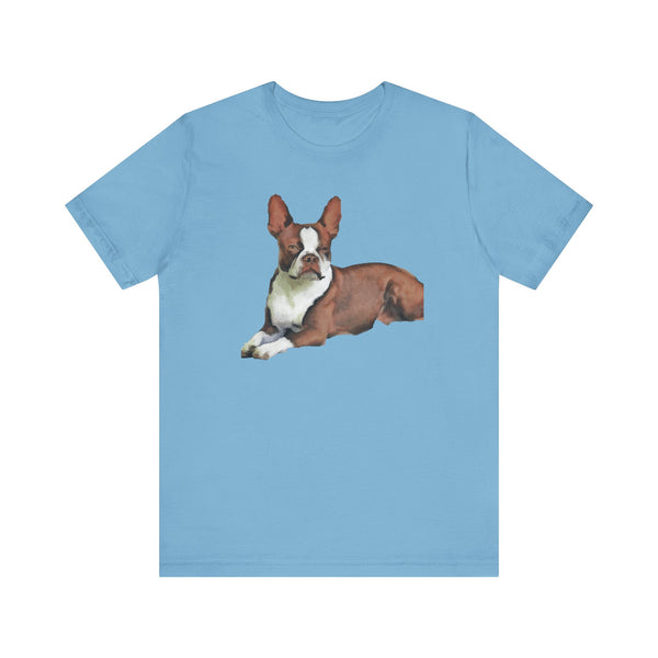 Boston Terrier - Brown & White  Unisex Jersey Short Sleeve Tee