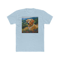 Golden Retriever #3 - Men's Fitted Cotton Crew Tee