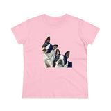 "Skipper & Dee Dee Boston Terrier Women's Midweight Cotton Tee"