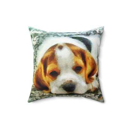 English Foxhound 'Sasha' Spun Polyester Throw Pillow