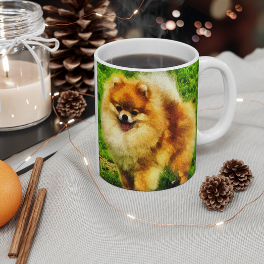 Pomeranian 'Pom Pom' Ceramic Mug 11oz