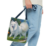 Japanese Spitz Polyester Tote Bag (AOP)