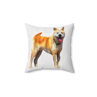 Akita Spun Polyester Throw Pillow: Artistic Elegance for Your Home