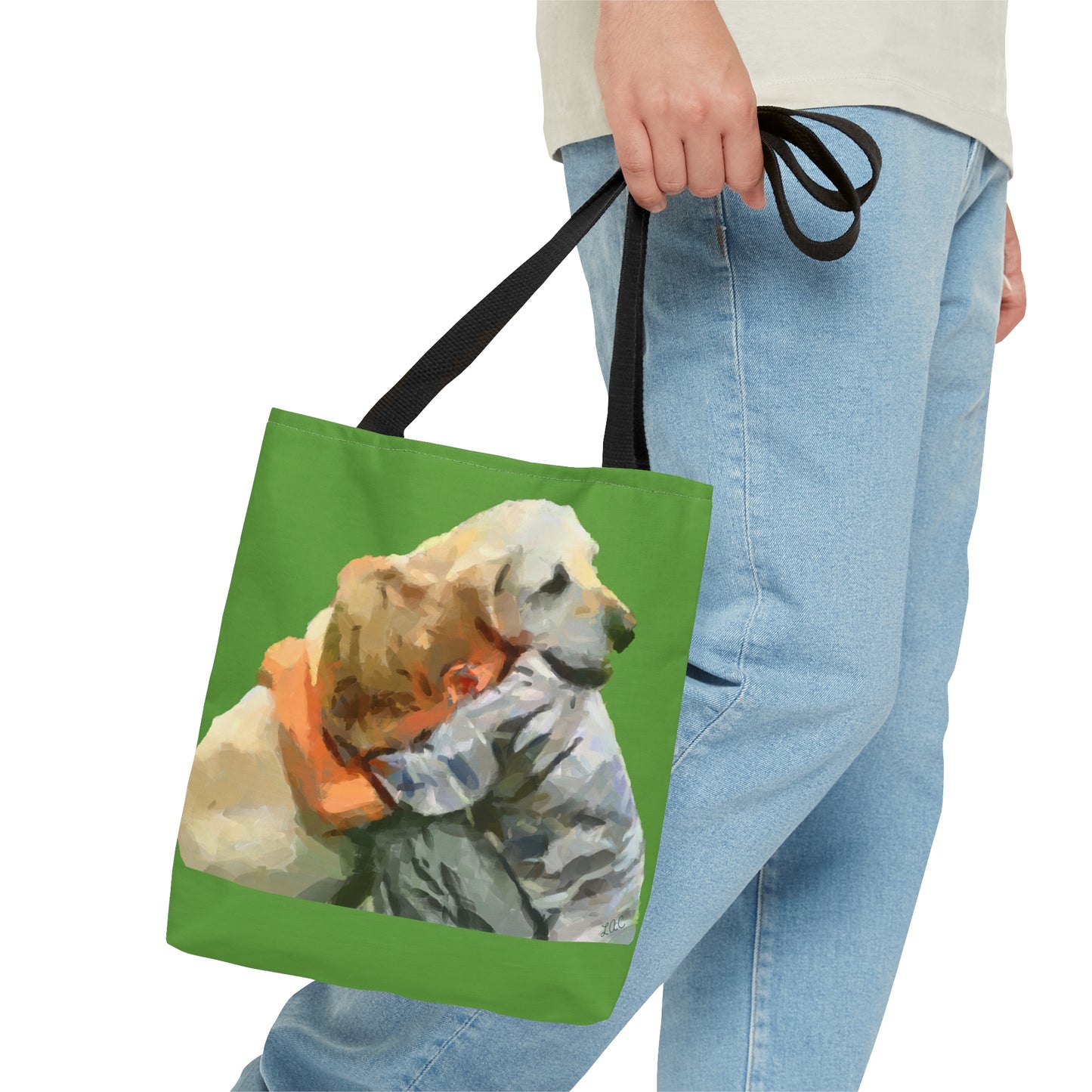 Yellow Lab and Child  -  Tote Bag