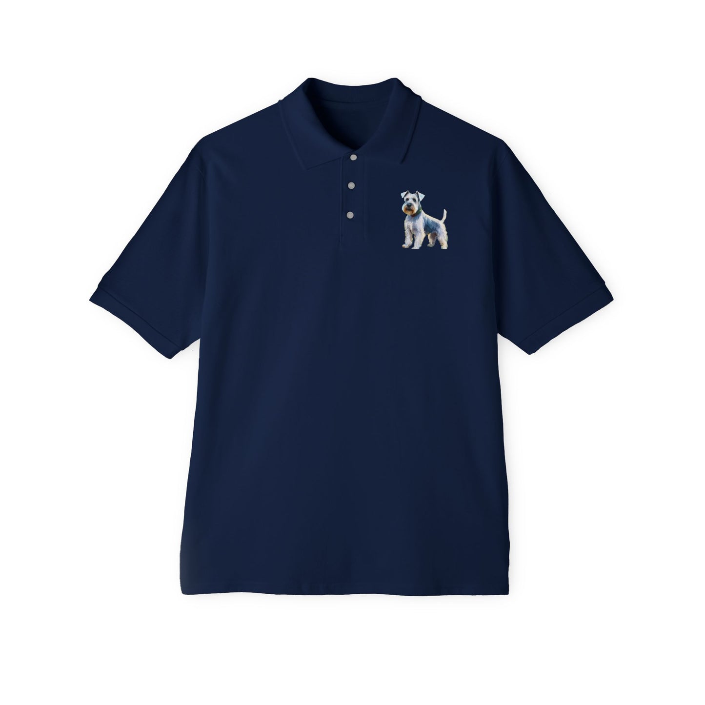 White Schnauzer Men's Piqué Polo Shirt