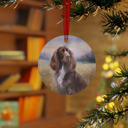 Field Spaniel Christmas Tree Metal Ornaments