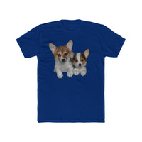 Welsh Corgi 'Cousins' Men's Fitted Cotton Crew Tee