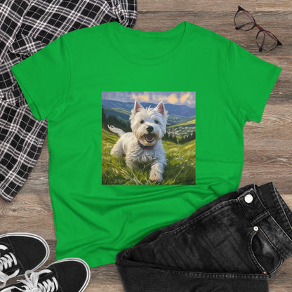 Westie #2 - West Highland Terrier - Women's Midweight Cotton Tee