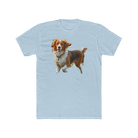 Nederlandse Kooikerhondje  Men's Fitted Cotton Crew Tee