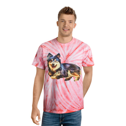 Finnish Lapphund Unisex Cotton Tie-Dye Tee, Cyclone