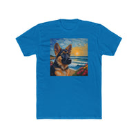 German Shepherd Puppy #2 - Men's Fitted Cotton Crew Tee
