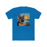 German Shepherd Puppy #2 - Men's Fitted Cotton Crew Tee