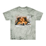 Shetland Sheepdog 'Sleepy Sheltie' Unisex Cotton  -  Color Blast T-Shirt