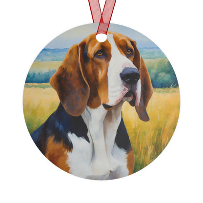 Whimsical American English Coonhound Metal Ornaments