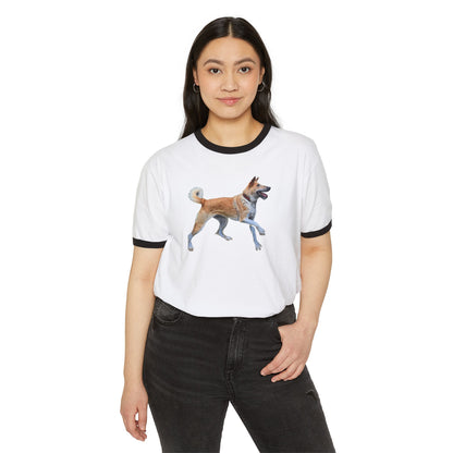 Korean Jindo Unisex Cotton Ringer T-Shirt