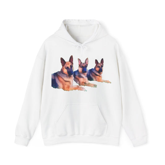 German Shepherd Trio Unisex Hoodie: Pawsitively Stylish!