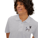 Japanese Terrier - Men's Piqué Polo with Dog Print