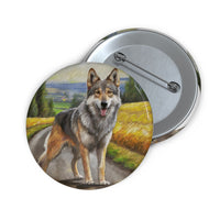 Czechoslovakian Vlcak 'Wolfdog' Metal Pinback Button