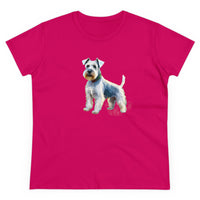 White Schnauzer Women's Midweight Cotton Tee