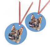 German Shepherd 'Hans' Metal Ornaments