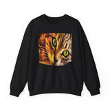 Wide-Eye Cat Unisex 50/50 Crewneck Sweatshirt