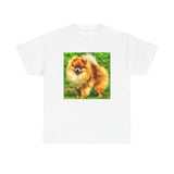 Pomeranian 'Pom Pom' Unisex Heavy Cotton Tee