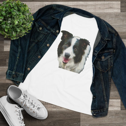 Border Collie 'Archie' Women's Relaxed Fit Cotton Tee